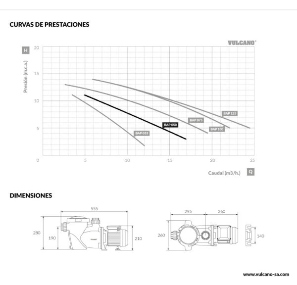 Bomba para piscina BAP 033 (AL) – 0.33HP 220V monofásica - Imagen 3